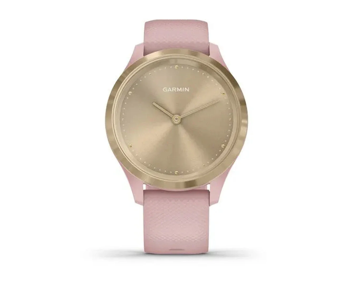 Garmin Vivomove® 3S Light Gold Stainless Steel Bezel with Dust Rose Case and Silicone Band